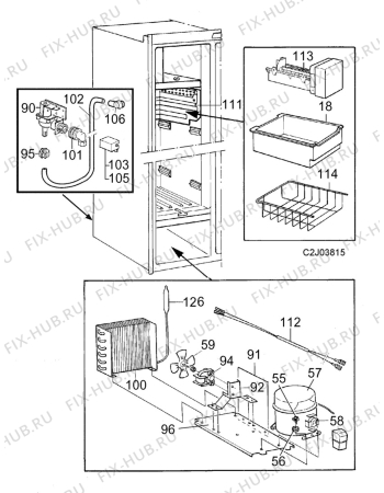 Взрыв-схема холодильника Dometic RM1282 - Схема узла C20 Icemaker  J