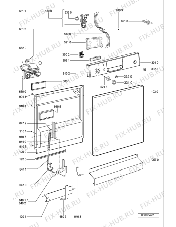 Схема №1 ADP 4400 WH с изображением Обшивка для посудомоечной машины Whirlpool 481245372468