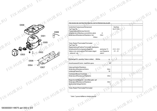 Взрыв-схема холодильника Bosch KSV33613 - Схема узла 03