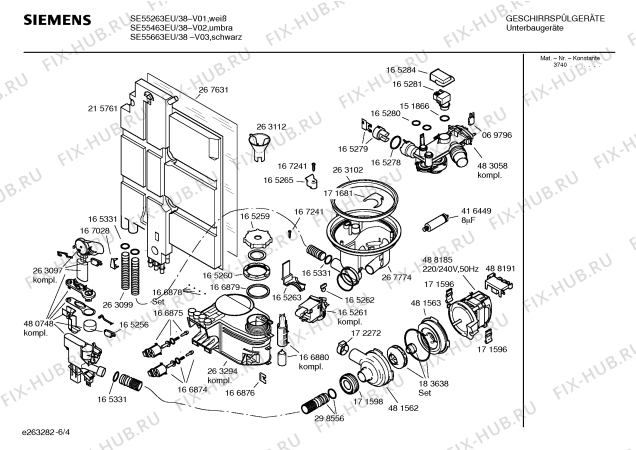 Схема №2 SE34A261 с изображением Инструкция по эксплуатации для посудомоечной машины Siemens 00585206