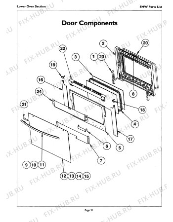 Схема №10 SCD272TW с изображением Дверь для электропечи Bosch 00142740