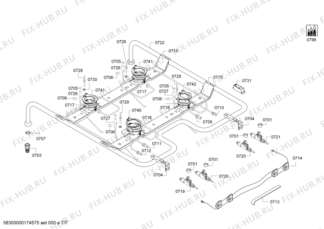 Схема №2 FRS3210GMD Profilo с изображением Панель управления для электропечи Bosch 00749547
