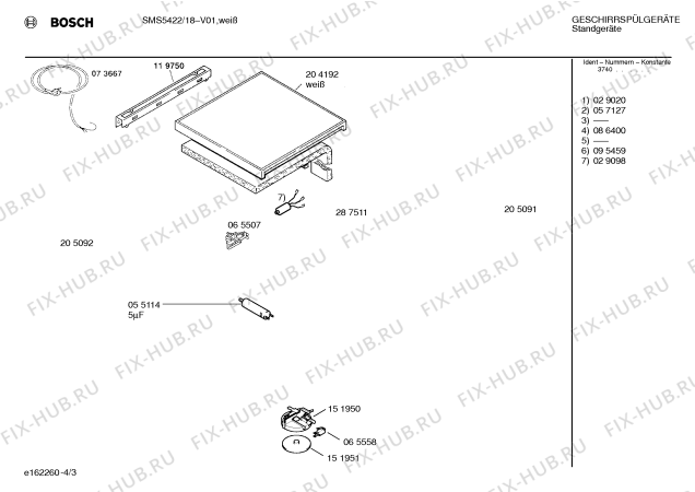 Схема №2 SMS5422 с изображением Панель для посудомоечной машины Bosch 00272851