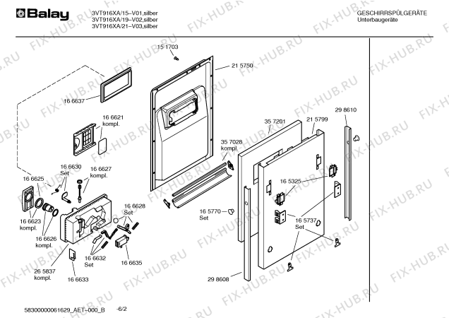 Схема №3 3VT916XA с изображением Инструкция по эксплуатации для посудомоечной машины Bosch 00588792