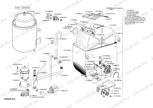 Взрыв-схема стиральной машины Bosch 0721654026 AS500 - Схема узла 02