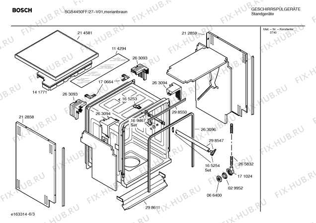 Взрыв-схема посудомоечной машины Bosch SGS4450FF - Схема узла 03