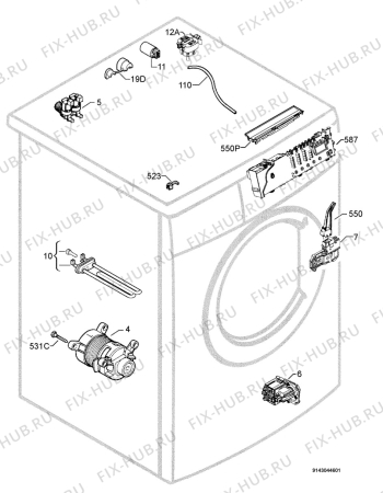 Взрыв-схема стиральной машины Electrolux EWF12479W - Схема узла Electrical equipment 268