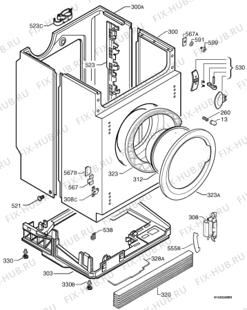 Взрыв-схема стиральной машины Rex Electrolux LI80N - Схема узла Housing 001