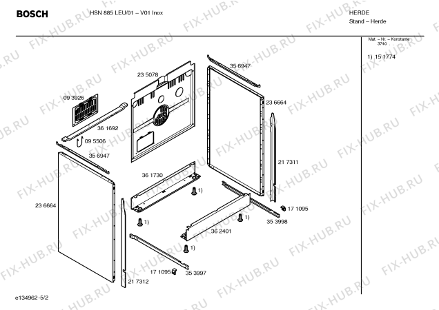 Схема №2 HSN885LEU с изображением Инструкция по эксплуатации для духового шкафа Bosch 00586276