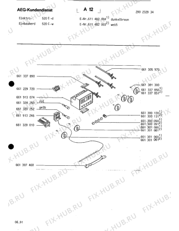 Схема №1 COMPET.520C-W GB/SA с изображением Всякое для плиты (духовки) Aeg 8996613059709