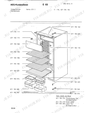 Взрыв-схема холодильника Aeg SIEHE 621304104 SF - Схема узла Section1