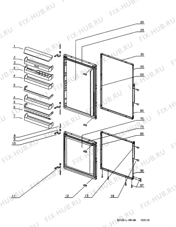 Взрыв-схема холодильника Electrolux EK276.5REWS - Схема узла Door 003