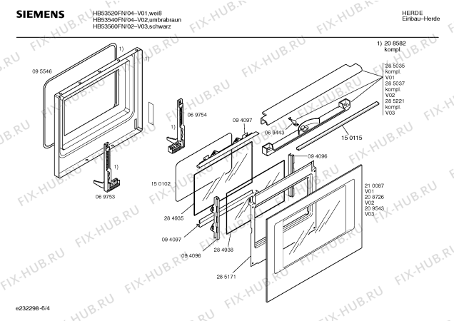 Схема №2 HB53540FN с изображением Панель управления для духового шкафа Siemens 00296576