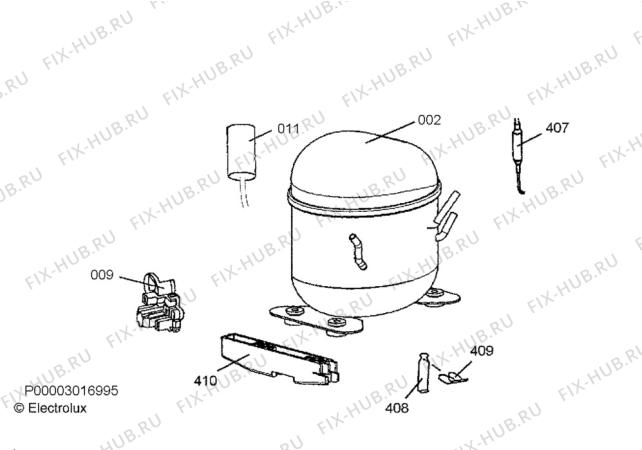 Взрыв-схема холодильника John Lewis JLCH400 - Схема узла Cooling system 017