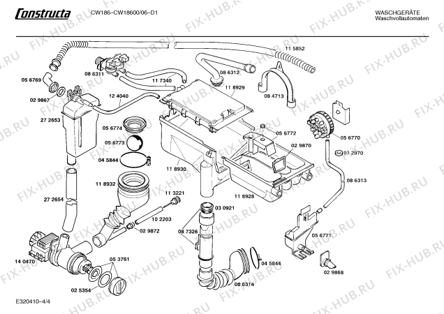 Схема №1 CW18600 CW1860 с изображением Панель управления для стиралки Bosch 00273995
