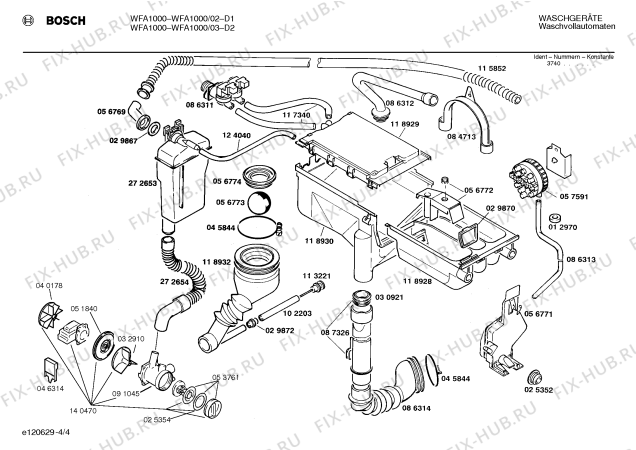 Схема №2 WFA1000 с изображением Ручка для стиралки Bosch 00088213
