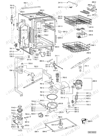 Схема №1 GSFH 1680 WS с изображением Панель для посудомойки Whirlpool 480140100863