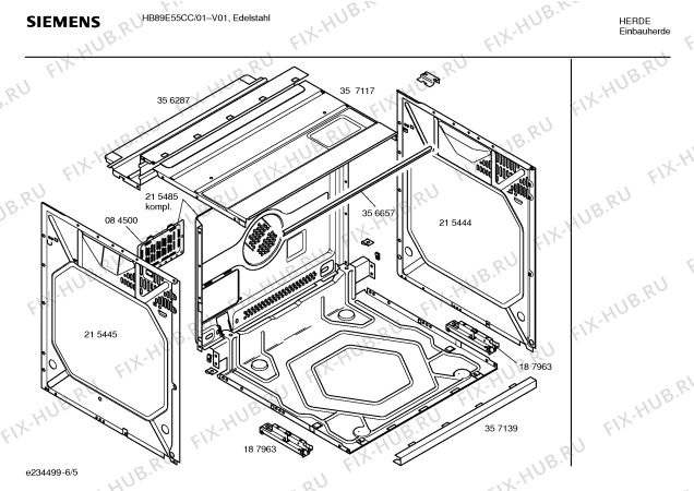 Взрыв-схема плиты (духовки) Siemens HB89E55CC - Схема узла 05