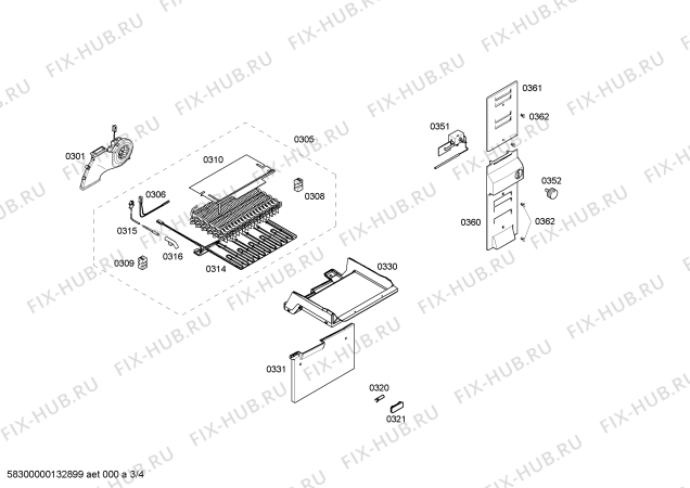 Схема №1 3FFB3620 с изображением Поднос для холодильной камеры Bosch 00644723