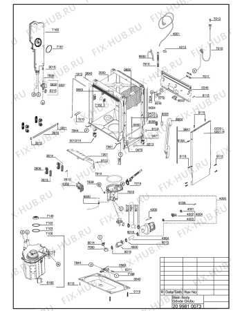 Взрыв-схема посудомоечной машины Beko DSN 2521 X (7652543953) - EXPLODED VIEW (MAİN BODY)