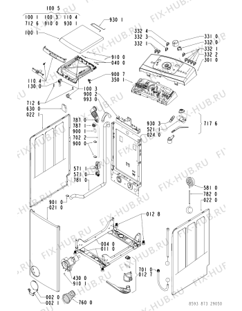 Схема №1 AWE 8735 с изображением Резервуар для стиральной машины Whirlpool 481241818568