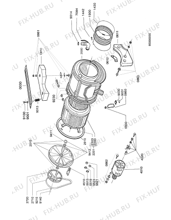 Взрыв-схема стиральной машины Whirlpool AWG 340/4 - Схема узла