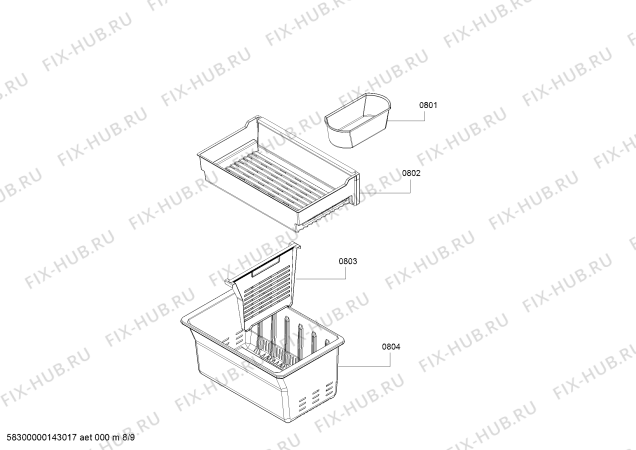Схема №1 B26FT70SNS с изображением Крышка для холодильника Bosch 00623726