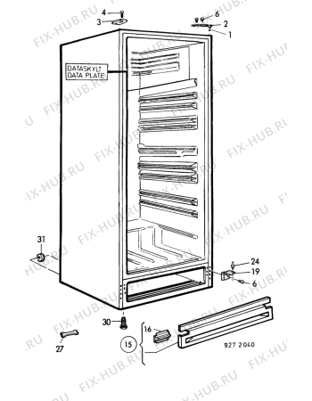 Взрыв-схема холодильника Zanussi ZF335C-1 - Схема узла C10 Cabinet