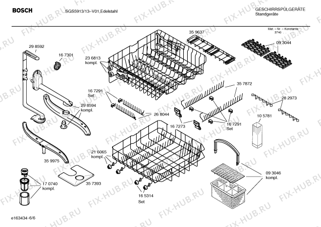Взрыв-схема посудомоечной машины Bosch SGS5913 - Схема узла 06