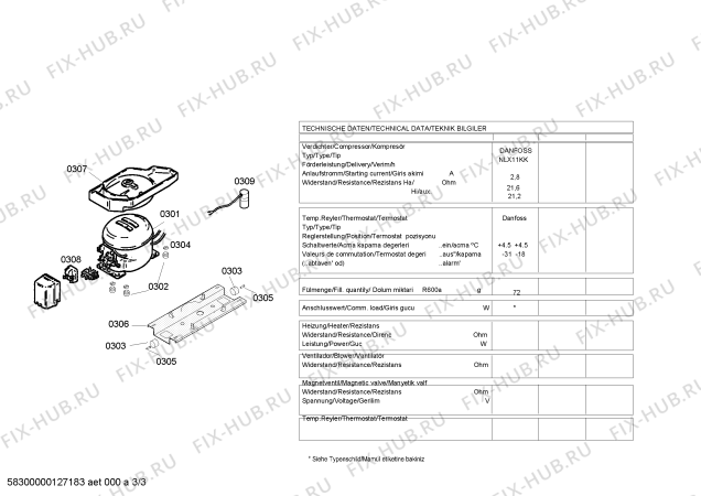 Схема №1 KDV33X41 с изображением Дверь для холодильника Bosch 00246639