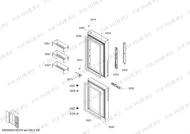 Взрыв-схема холодильника Bosch KAF96P90TI Premium - Схема узла 03