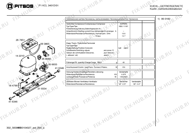 Взрыв-схема холодильника Pitsos P1KCL3401D - Схема узла 04