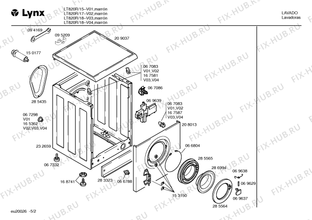 Схема №1 LT813R с изображением Манжета для стиральной машины Bosch 00287674