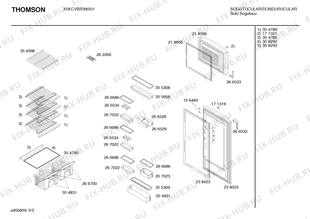 Взрыв-схема холодильника Brandt X5KCVBR390 - Схема узла 02