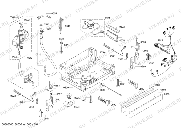 Схема №1 SGE68U55UC SilencePlus 44dBA с изображением Набор кнопок для посудомойки Bosch 10003435