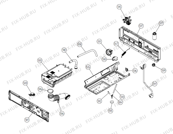 Взрыв-схема стиральной машины Gorenje W6142 CE   -White #204614200 (900003120, WM25.2) - Схема узла 05