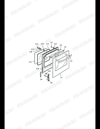 Взрыв-схема плиты (духовки) DELONGHI TEMW 664/1 A - Схема узла 3