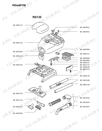Взрыв-схема пылесоса Rowenta RS130 - Схема узла RS130___.IT2