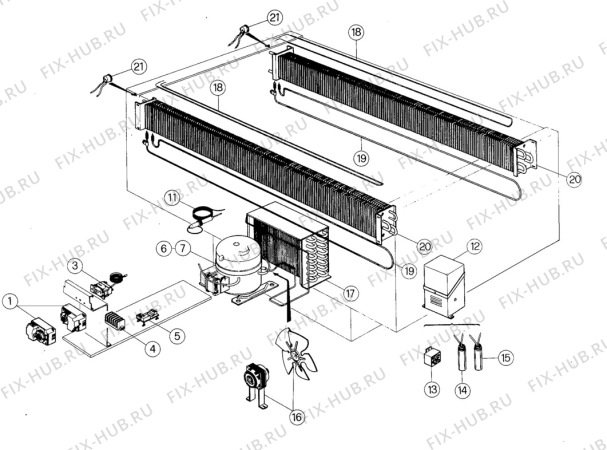 Взрыв-схема холодильника Electrolux CALIPSO250 - Схема узла Functional parts