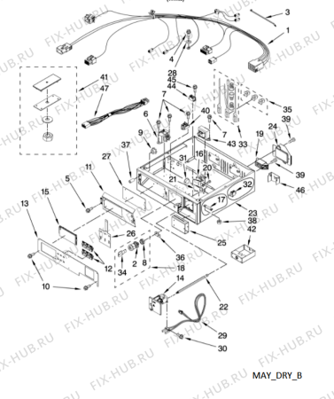 Схема №2 MLE24PDAGW с изображением Кабель для электросушки Whirlpool 482000096746