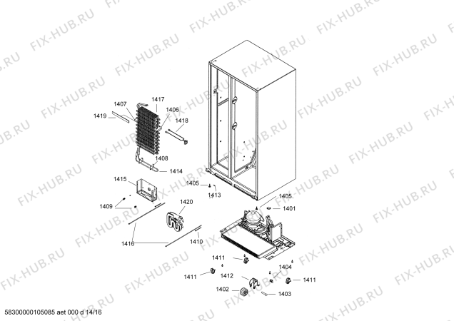 Схема №4 SK535263 с изображением Решетка для холодильника Bosch 00433919