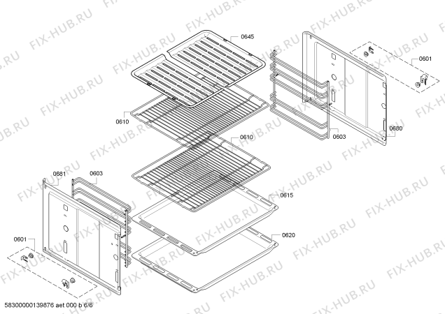 Взрыв-схема плиты (духовки) Bosch HBA43B420A - Схема узла 06