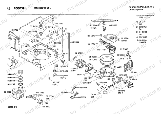 Схема №1 0730303537 SMI2320G с изображением Панель для электропосудомоечной машины Bosch 00117659