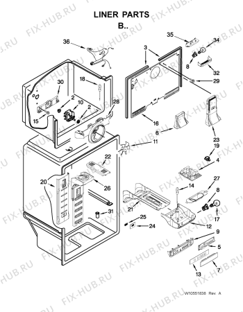 Схема №2 5VWT71REYF с изображением Обрамление полки для холодильной камеры Whirlpool 482000013602