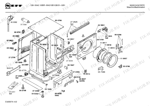 Схема №1 W4210B1GB GB-5042.IBR с изображением Температурная индикация для стиралки Bosch 00150541
