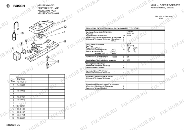 Взрыв-схема холодильника Bosch KIL2223CH - Схема узла 02