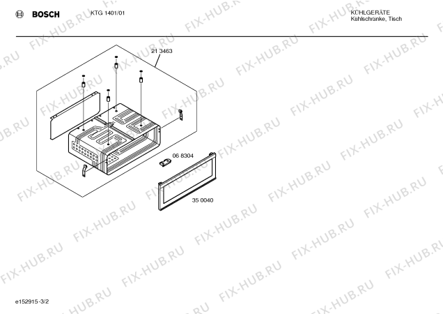 Взрыв-схема холодильника Bosch KTG1401 - Схема узла 02