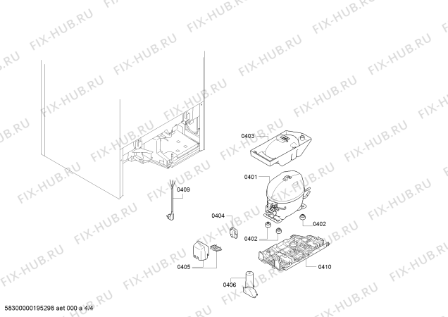 Взрыв-схема холодильника Siemens KI67VVS30G - Схема узла 04