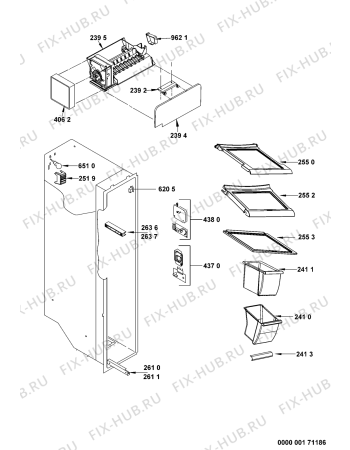 Взрыв-схема холодильника Whirlpool WSN 5556 A+ W - Схема узла