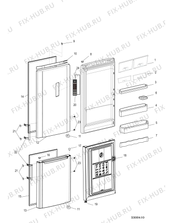 Взрыв-схема холодильника Hotpoint-Ariston XH9T2OCZH (F093124) - Схема узла